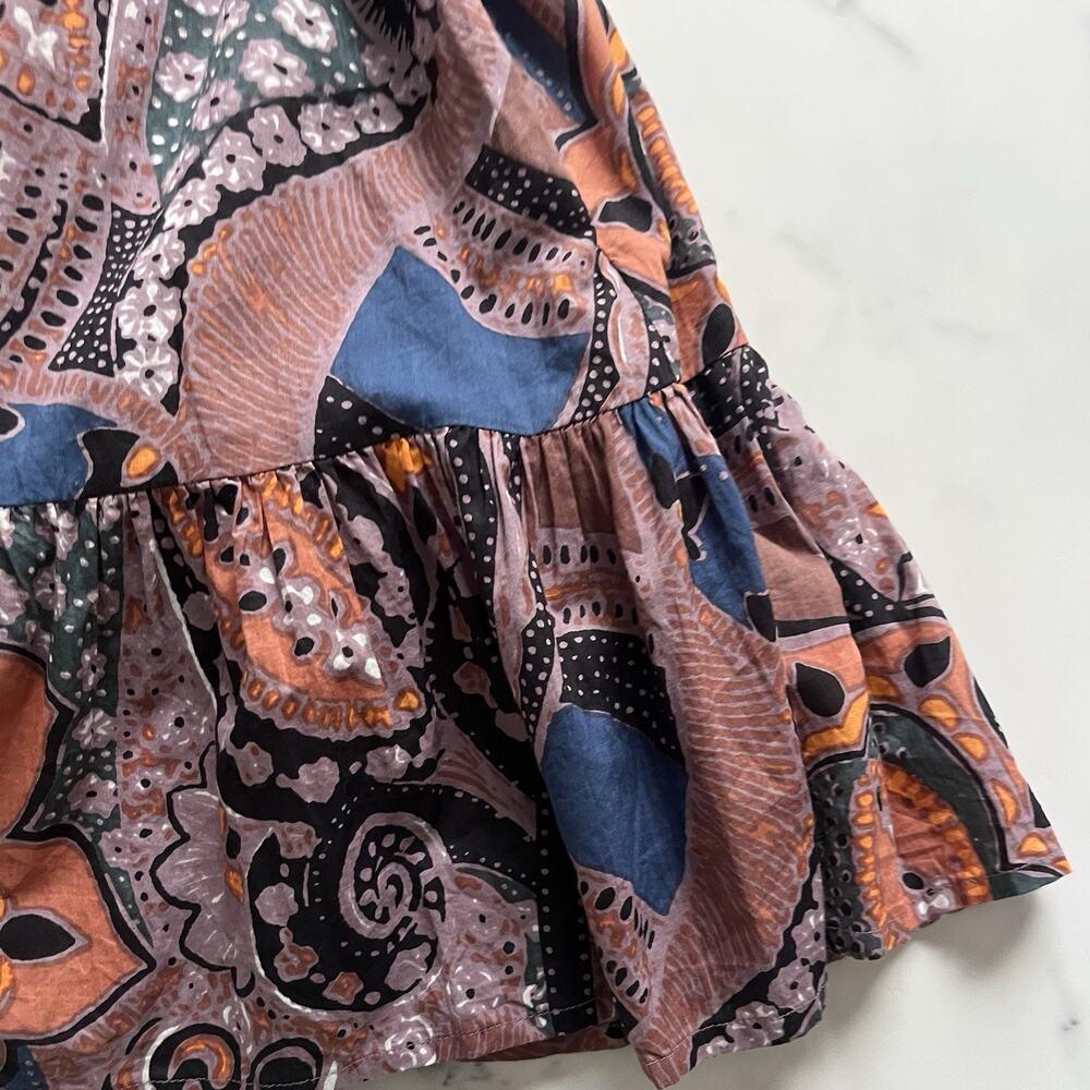 Cleobella Malia Floral Cotton Mini Dress XL Voluminous Sleeve Boho Coastal - Picture 8 of 11